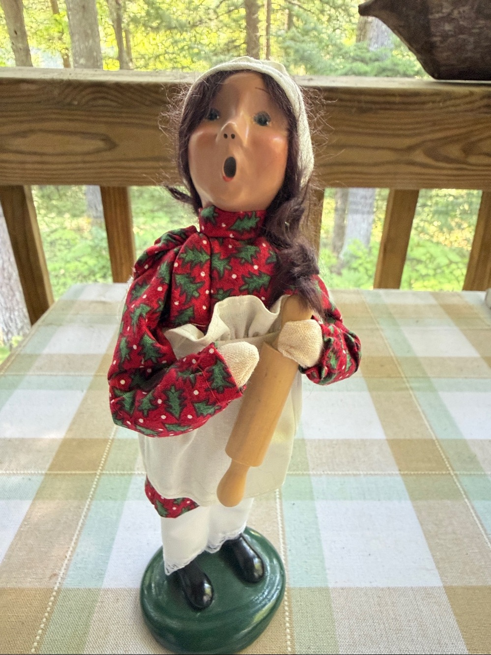 Vintage Byers' Choice 2002 Girl with Rolling Pin Figure